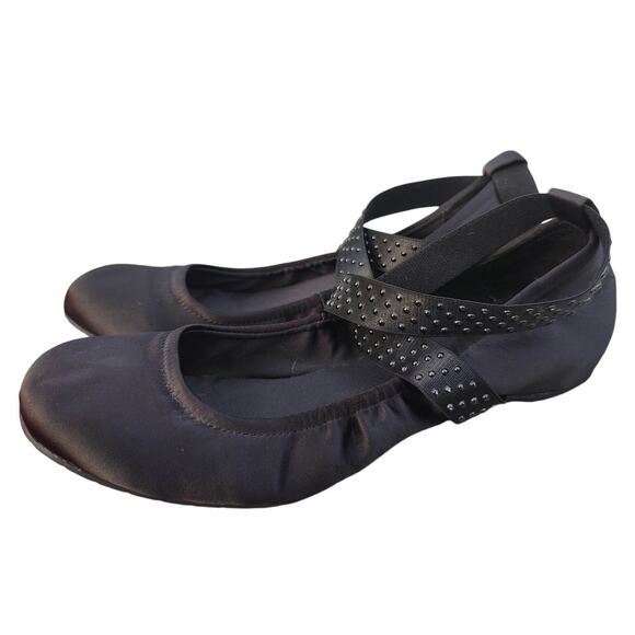 Black Y2K Satin Ballet flats by Kenneth Cole sz 8.5 - Picture 1 of 6